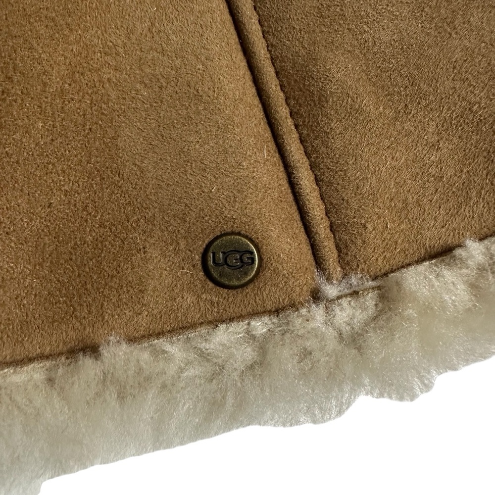 UGG Reversible Leather and Shearling Headband Ear Muff Chestnut Brand New! L/XL - Picture 11 of 13